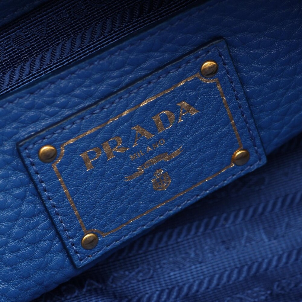 Prada Vit.Daino Handbag Leather Blue #272234P10B - Picture 4 of 7